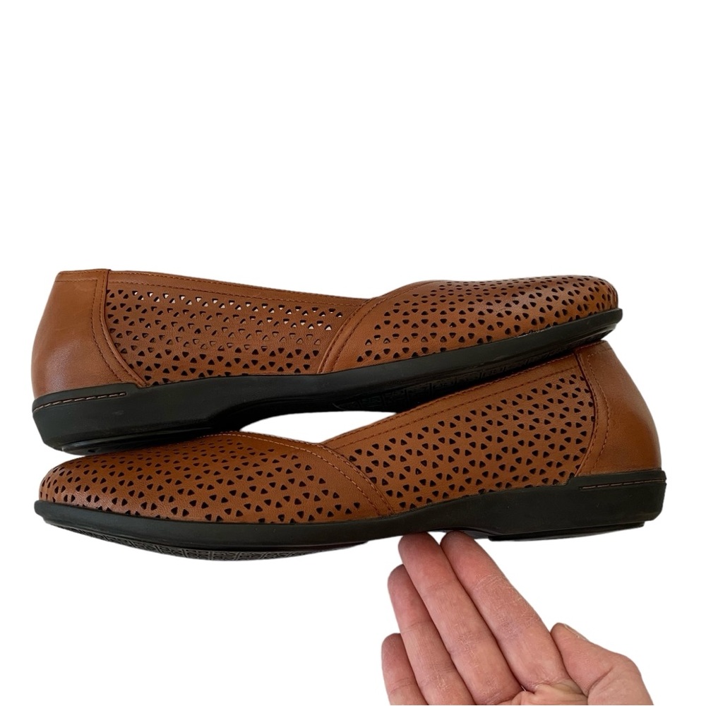 Dansko Brown Nappa Leather Perforated Ballet Flat (Beach Coast Cottage Nautical) - Picture 4 of 12